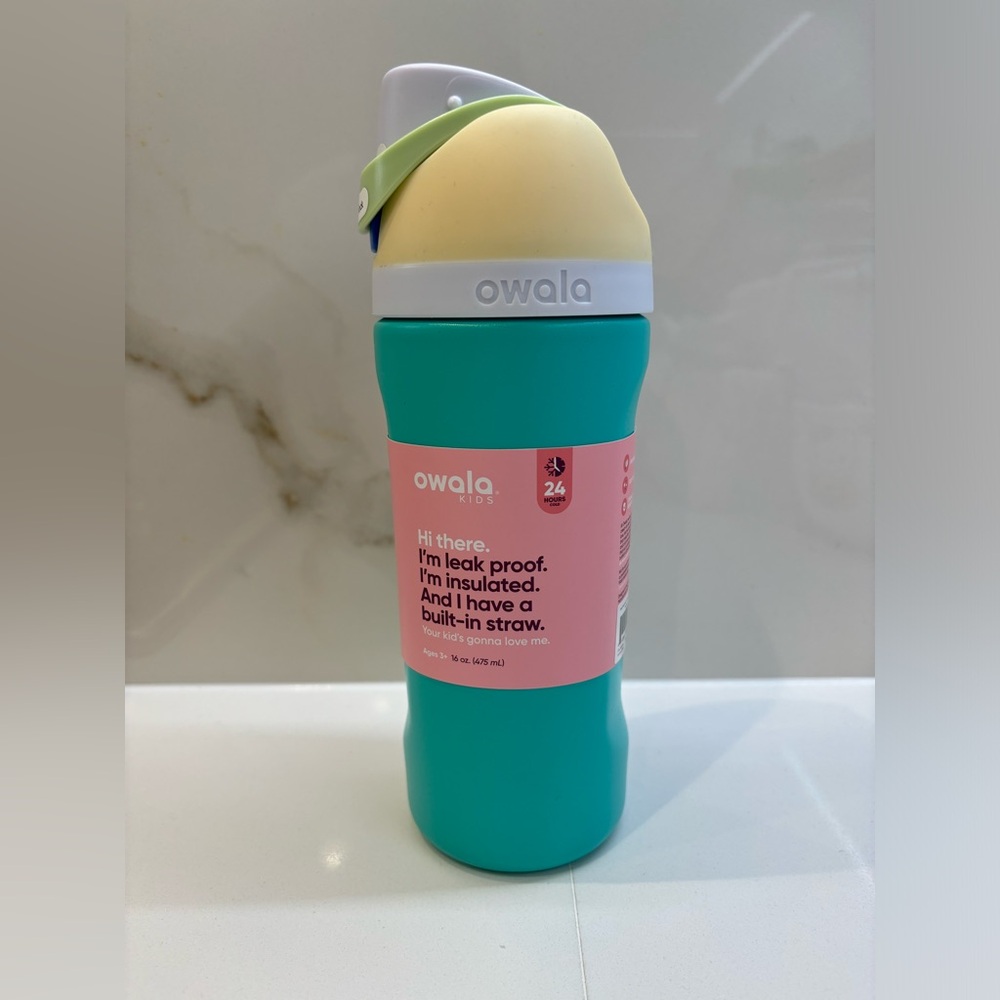 OWALA 16oz Free Sip Insulated Stainless Steel Water Bottle with Straw